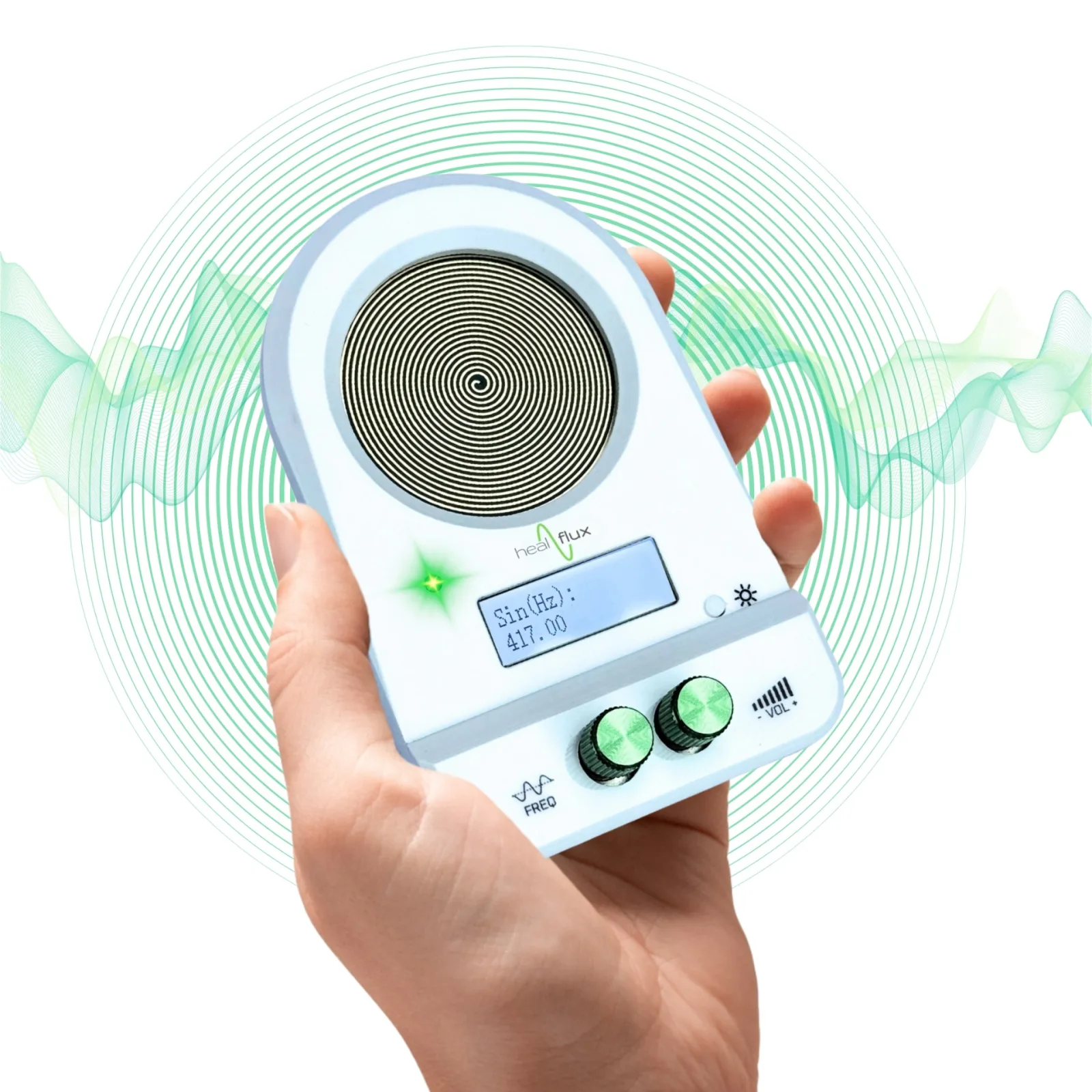 Healflux device in hand
